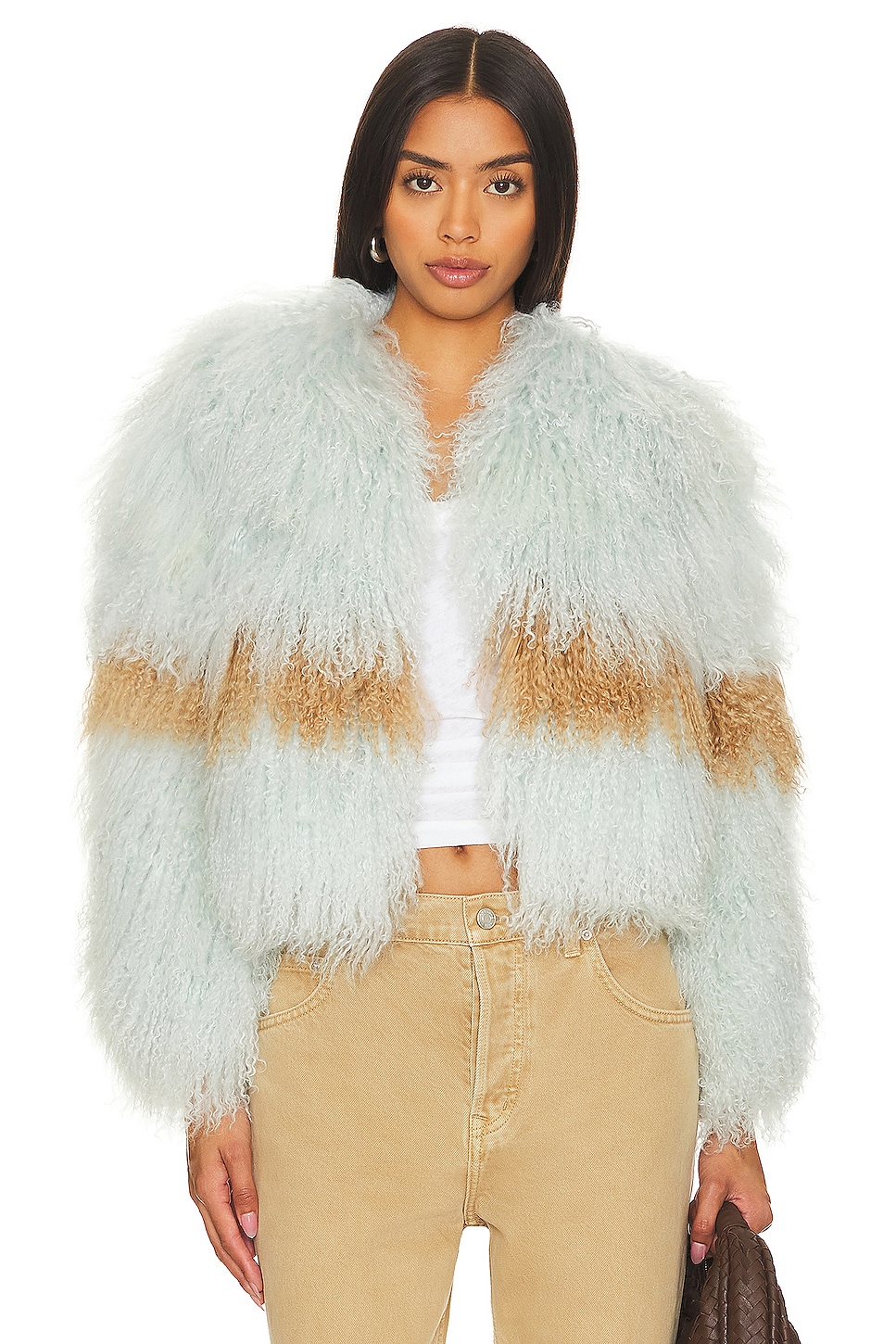 Bubish Georgina Jacket in Powderblue/tan | REVOLVE