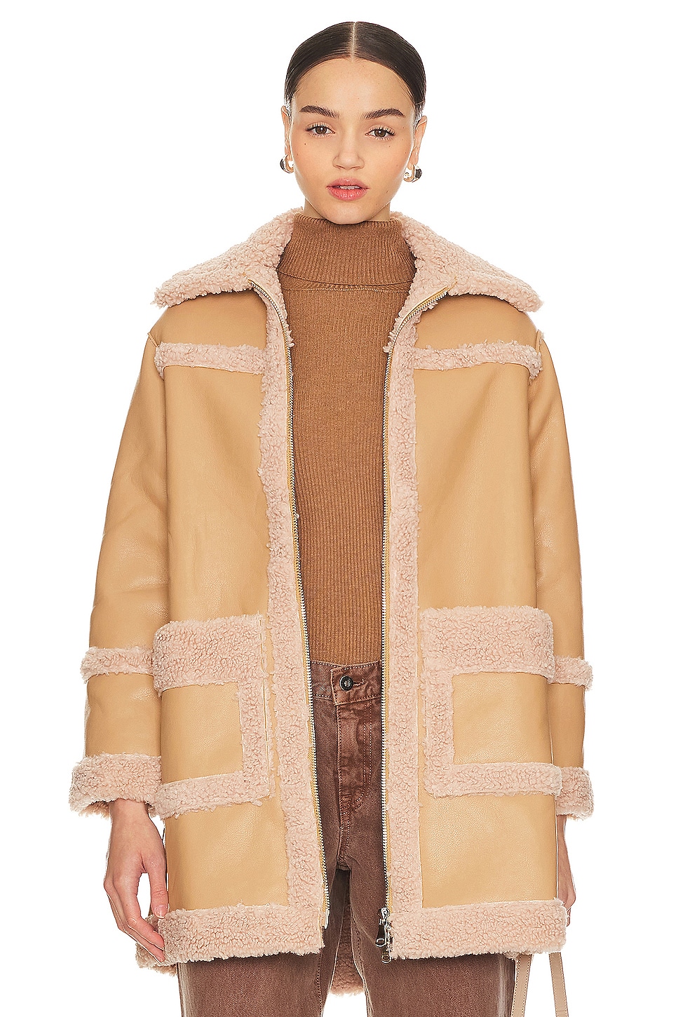 Bubish Amelia Coat in Nude/tan | REVOLVE