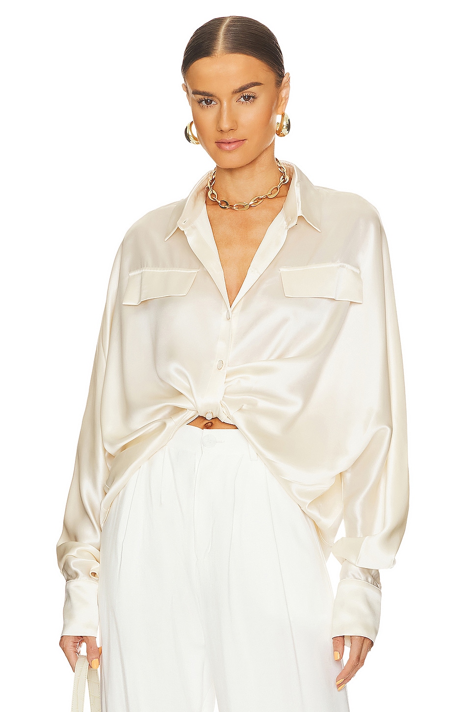 Bubish Celeste Shirt Blouse in Pearl REVOLVE