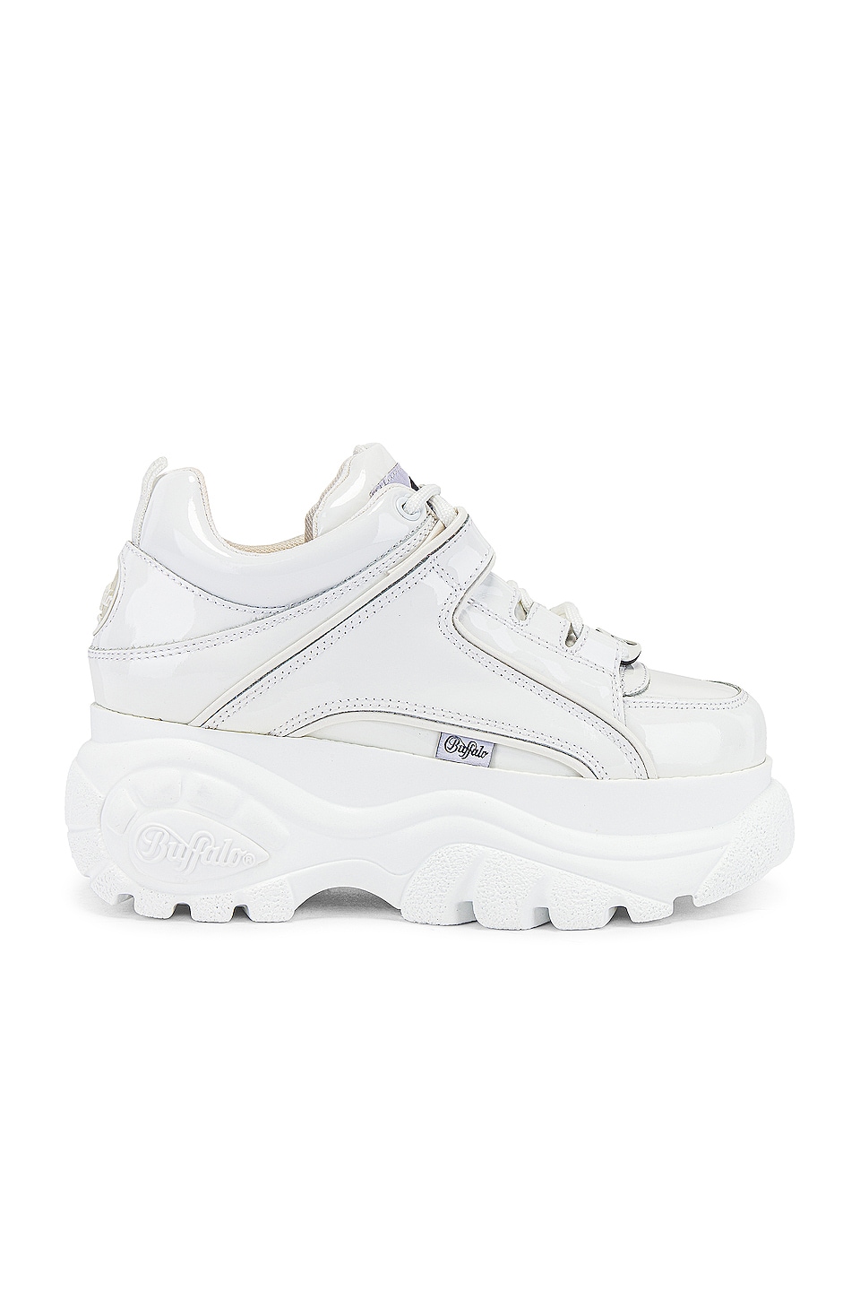 buffalo classic low white patent leather