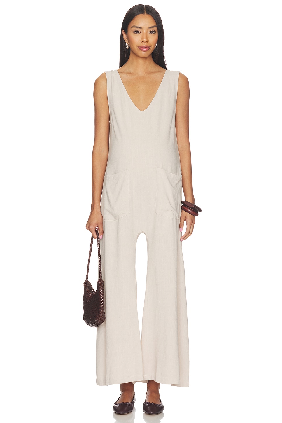 Oversized Linen Jumpsuit - thumbnail 3