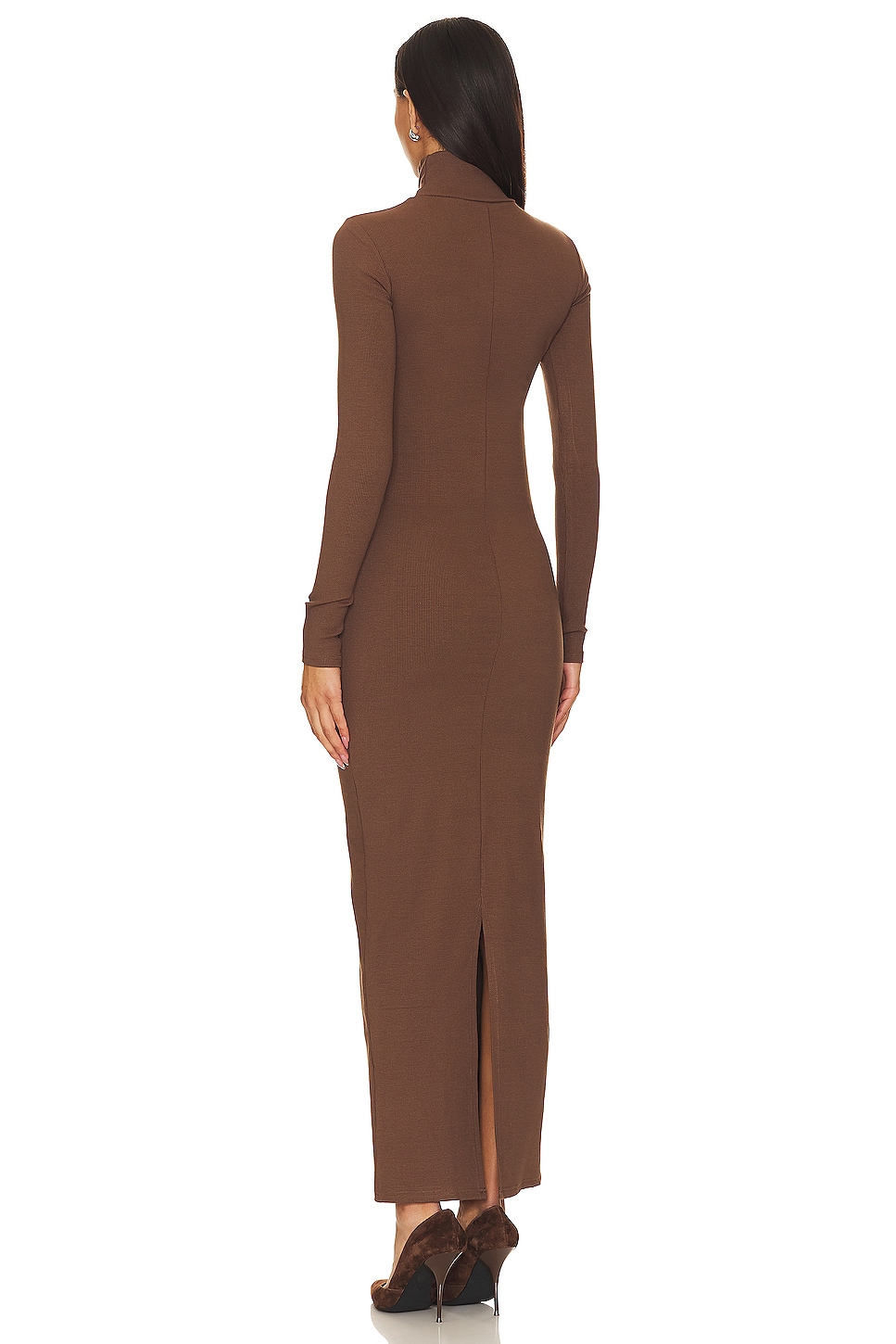 Long Sleeve Rib Maternity Dress