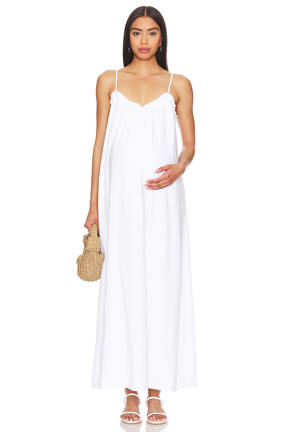 BUMPSUIT - Linen Maxi Maternity Dress | Plush