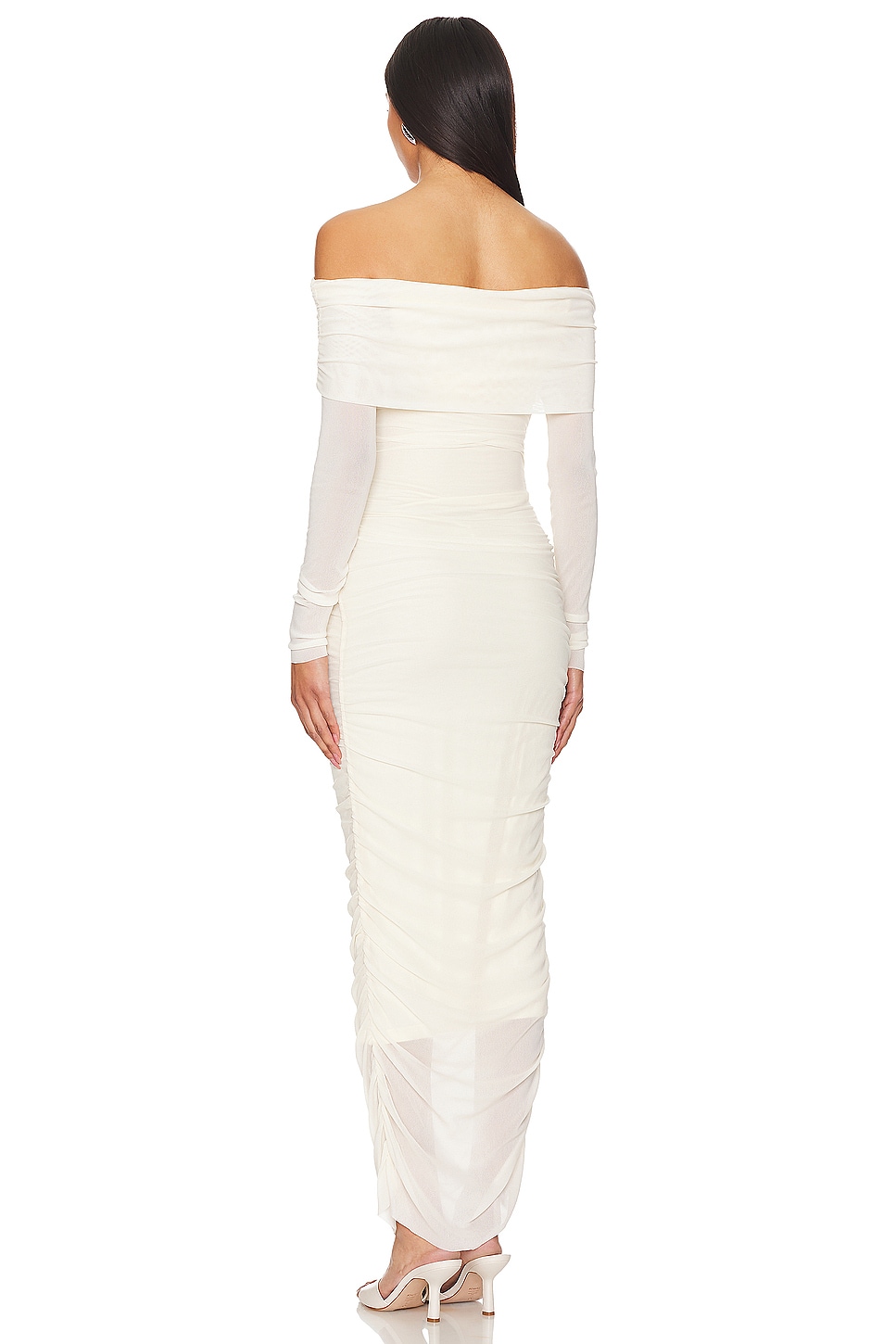 BUMPSUIT Off The Shoulder Mesh Dress in White REVOLVE