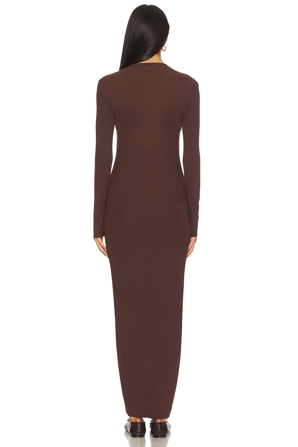 soft rib maxi dress Soft Rib Maxi Long Sleeve Dress for Women, Heather Grey, XL by Bumpsuit