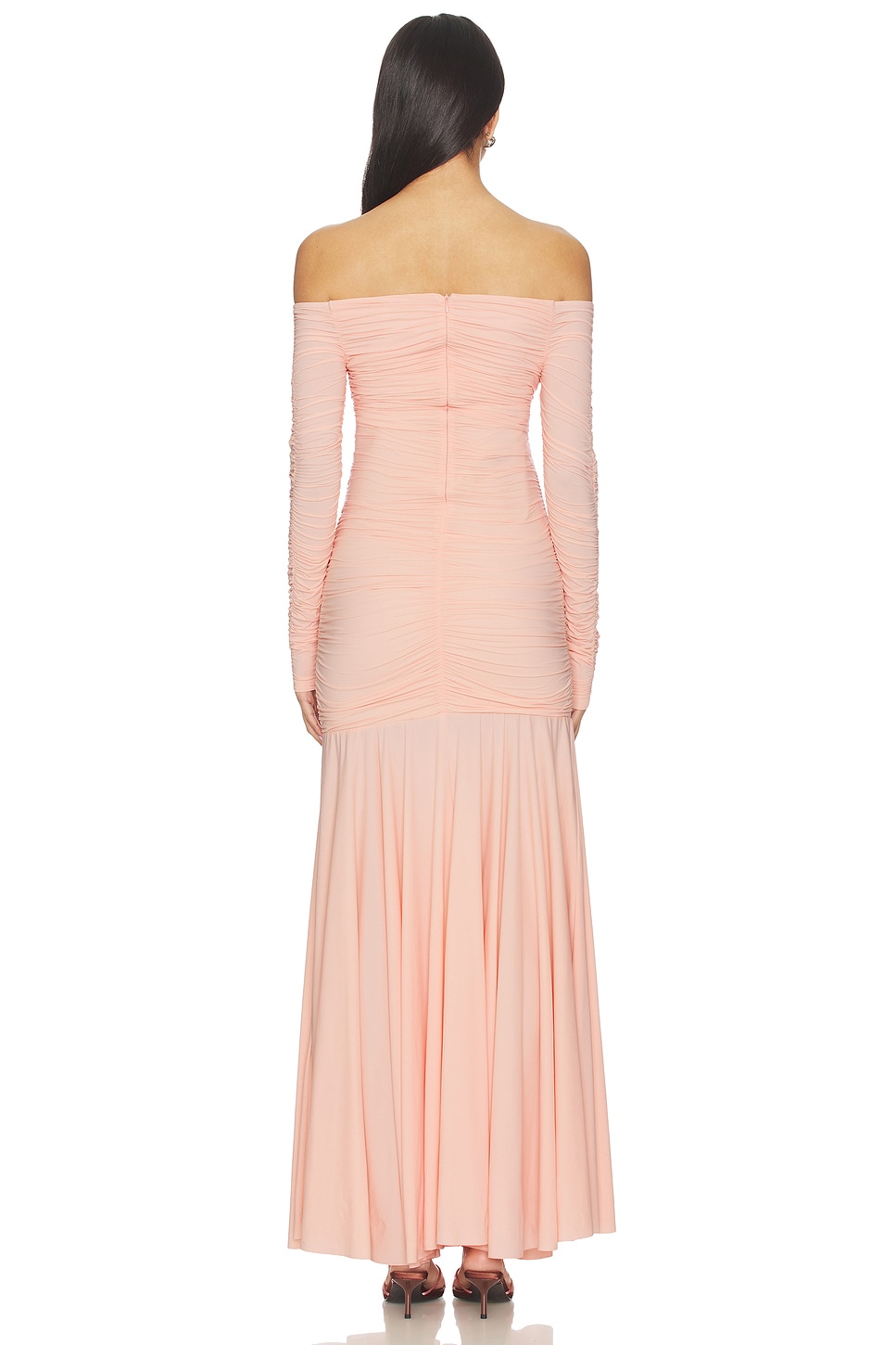 BUMPSUIT Airbrush Off The Shoulder Dress in Dusty Pink | REVOLVE