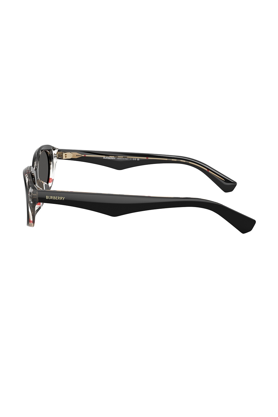 Burberry Black Oval Sunglasses with Glossy Finish Burberry Oval Sunglasses, 55mm | Bloomingdale main image 3