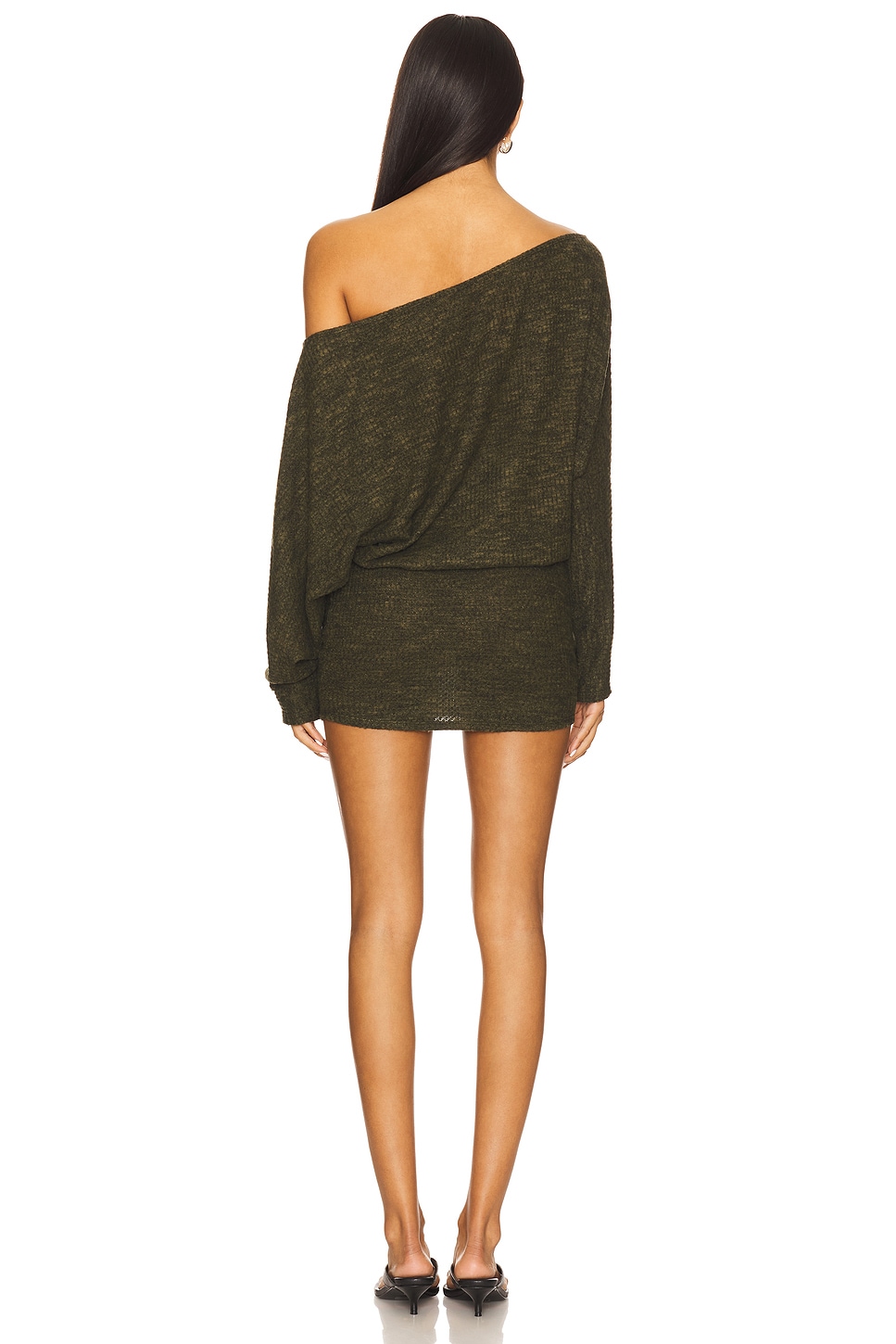 izzy high slit mini dress IZZY LONG SLEEVE MINI DRESS for Women, Ivory, Linen Blend Fabric, LONG Bell Sleeves, Self-Waist Tie, Ladder Trim Detail main image 1