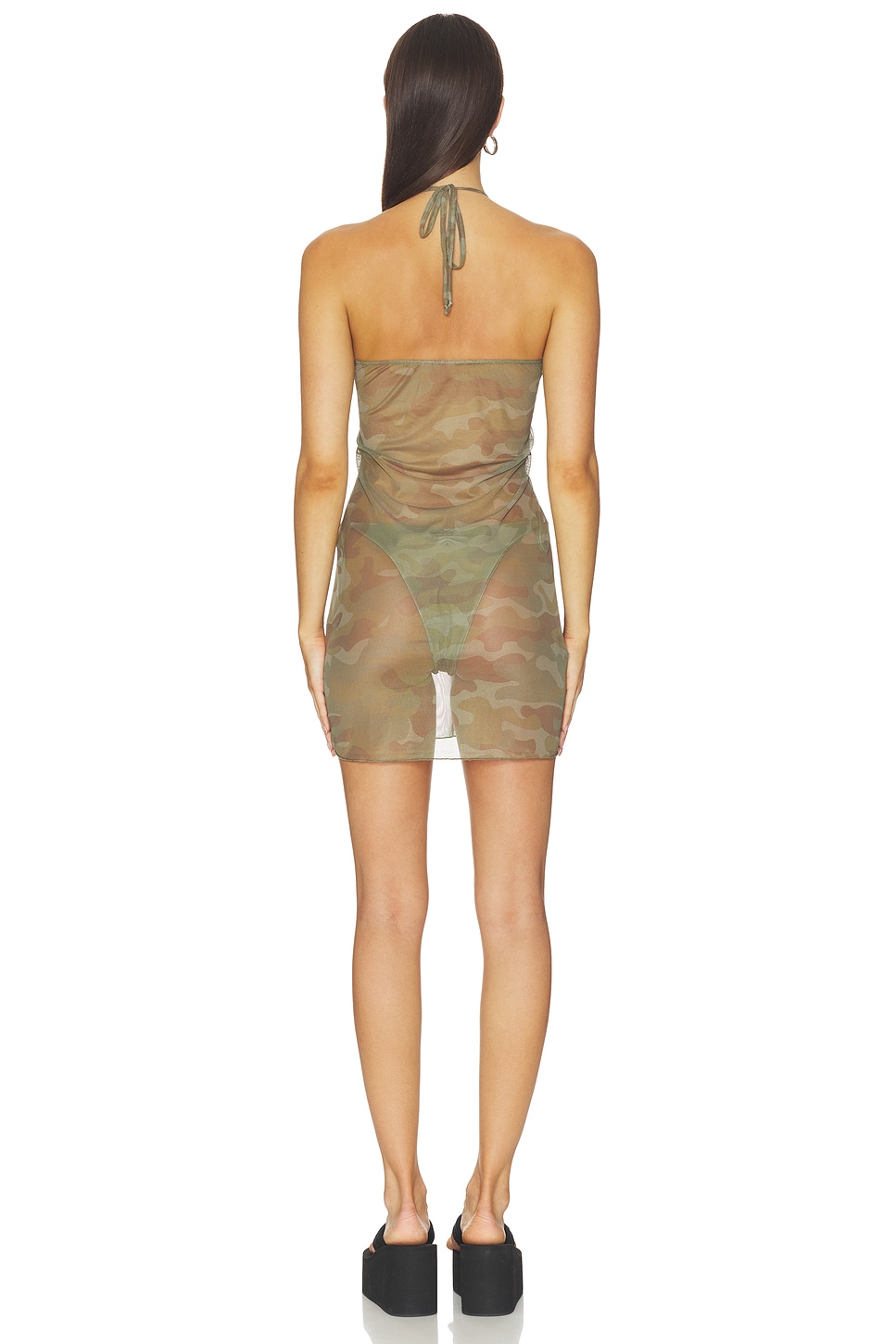 camo halter dress The Luz ART-DECO