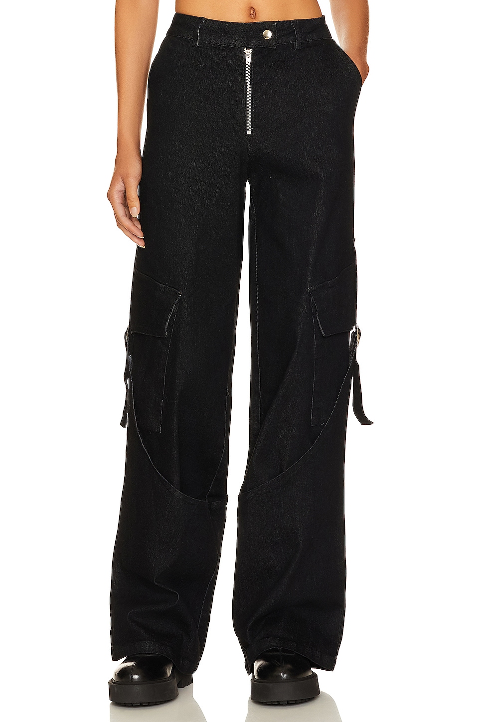 NICHOLAS Nori Utilitarian Drawcord Pants in Black