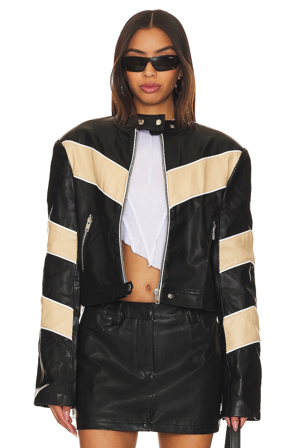 BY.DYLN Tobaias Faux Leather Moto Jacket in Black | REVOLVE