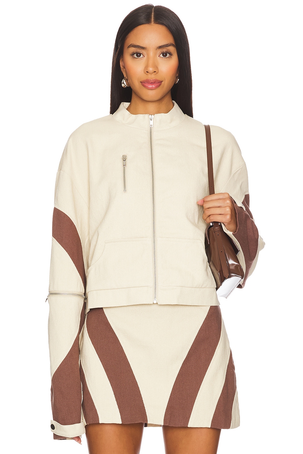 BY.DYLN Leilani Jacket in Sand & Chocolate | REVOLVE