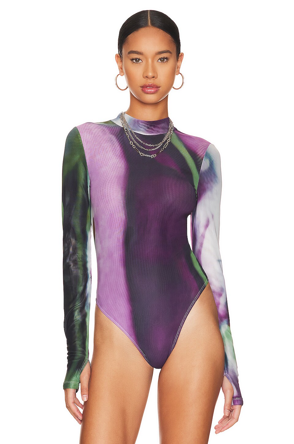 BY.DYLN Phoenix Bodysuit in Purple Multi