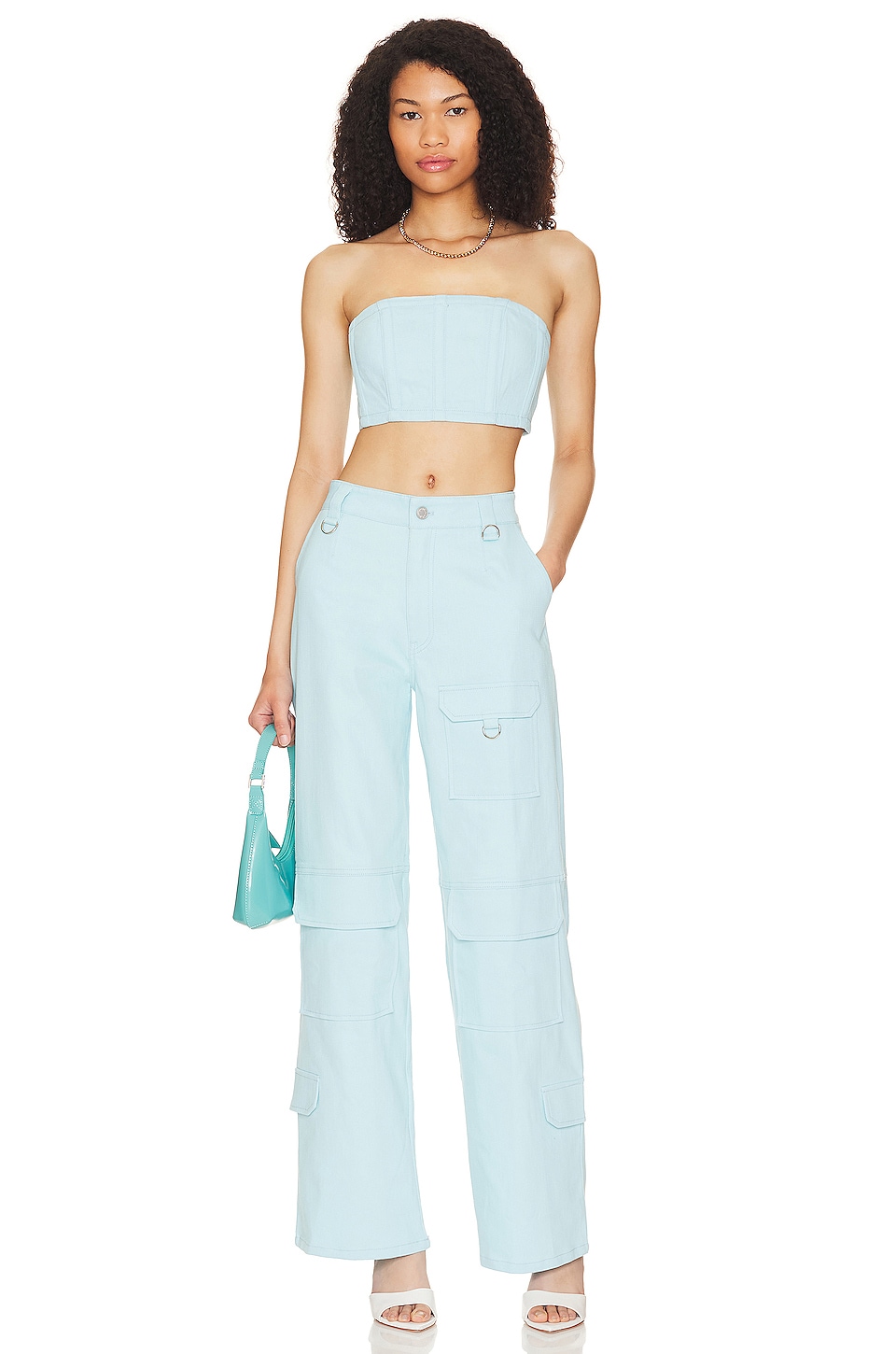 BY.DYLN Cooper Crop Top in Light Blue | REVOLVE