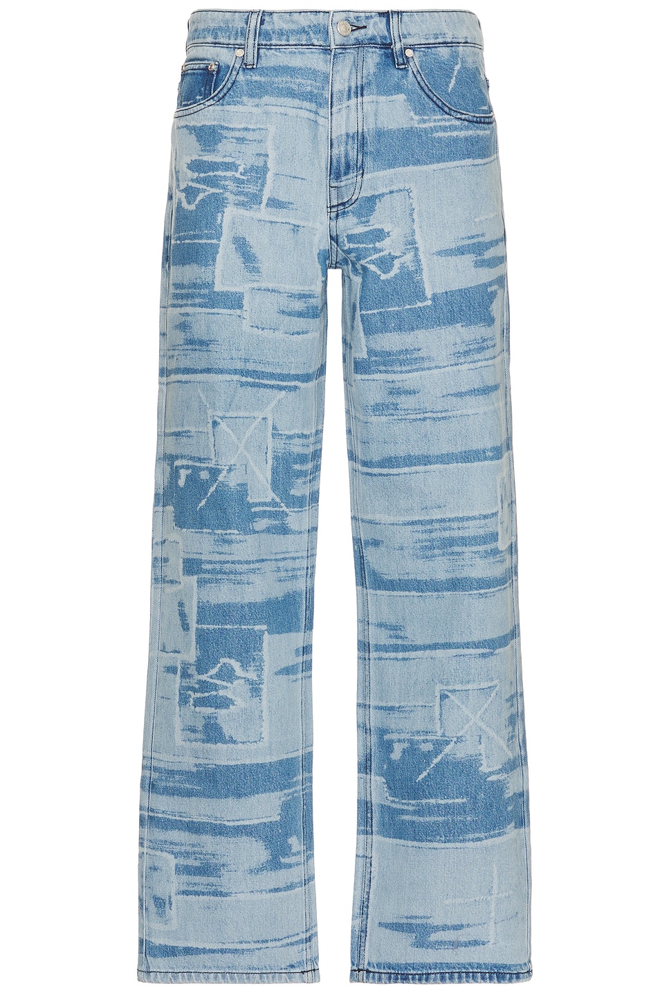 5 Pocket Laser Printed Patched Pants - Thumbnail 1