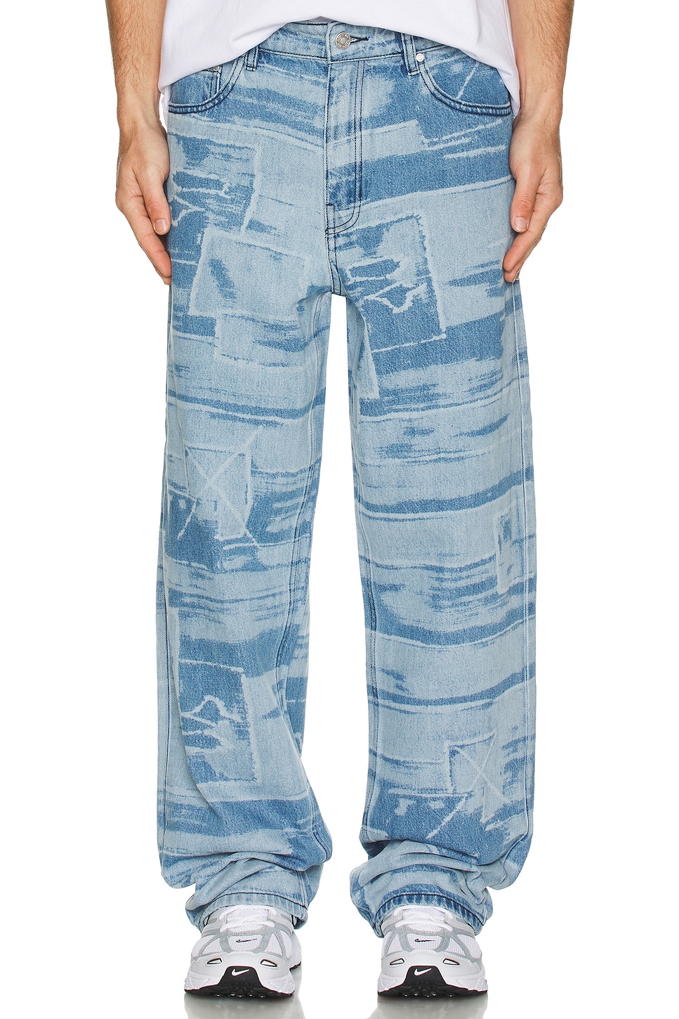 5 Pocket Laser Printed Patched Pants - Thumbnail 3