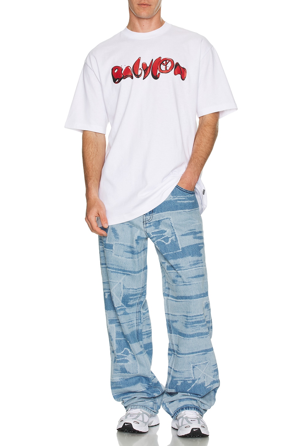 5 Pocket Laser Printed Patched Pants - Thumbnail 5