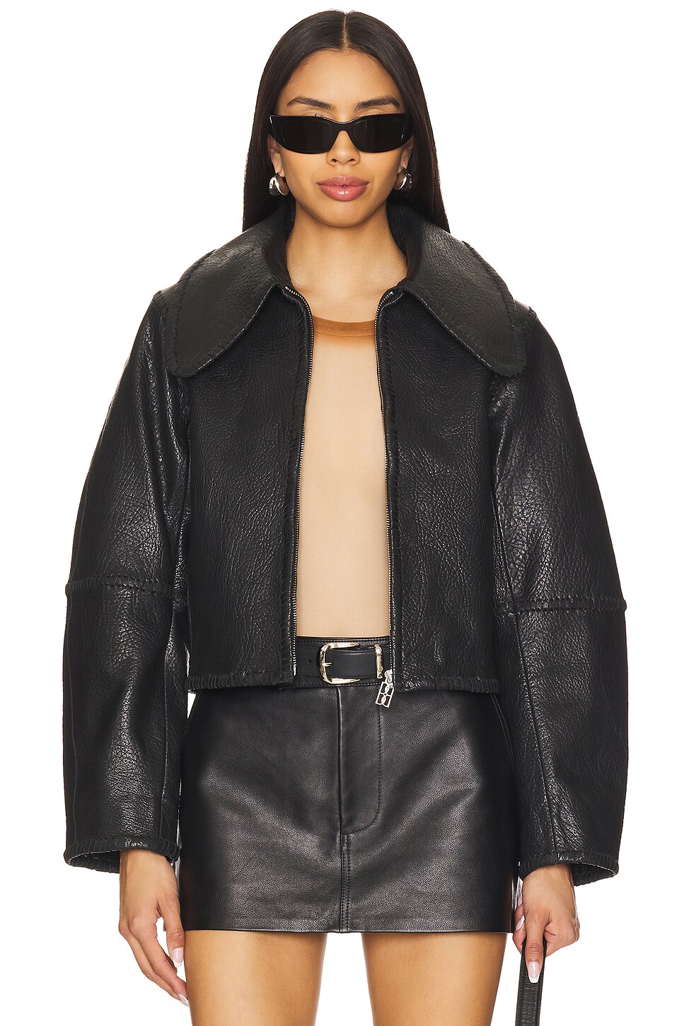 レザージャケット　BY MALENE BIRGER Beatrisse leather jacket - Buy Coats & Jackets online | By