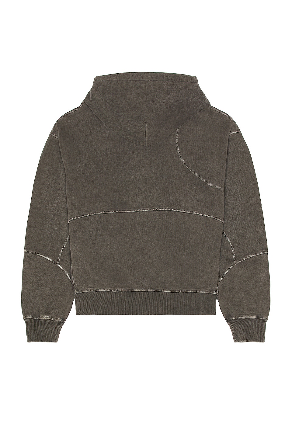 C2H4 Cold-Dye Paneled Hoodie in Dark Gray