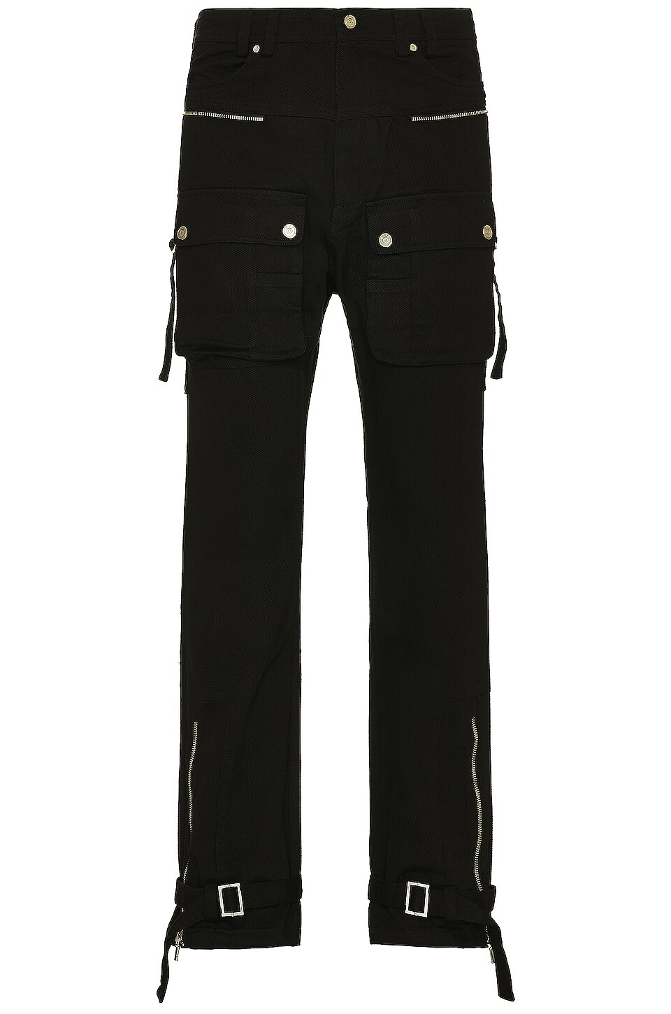 C2H4 Tulwar Cut Military Work Straight Pant in Faded Black