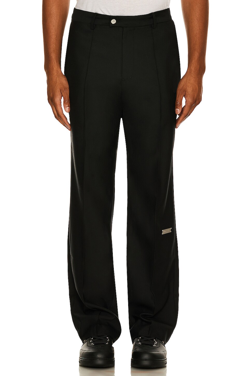 C2H4 Edge Tailored Straight Trousers in Solemn Black
