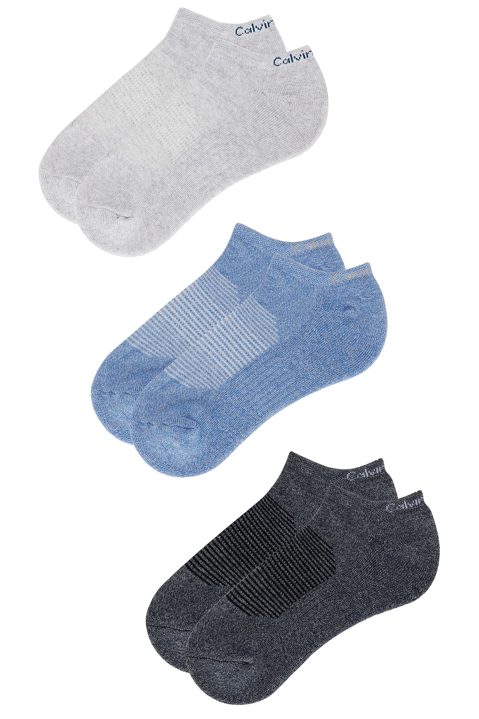 3 Pack Cushion Recycled No Show Socks - Thumbnail 3