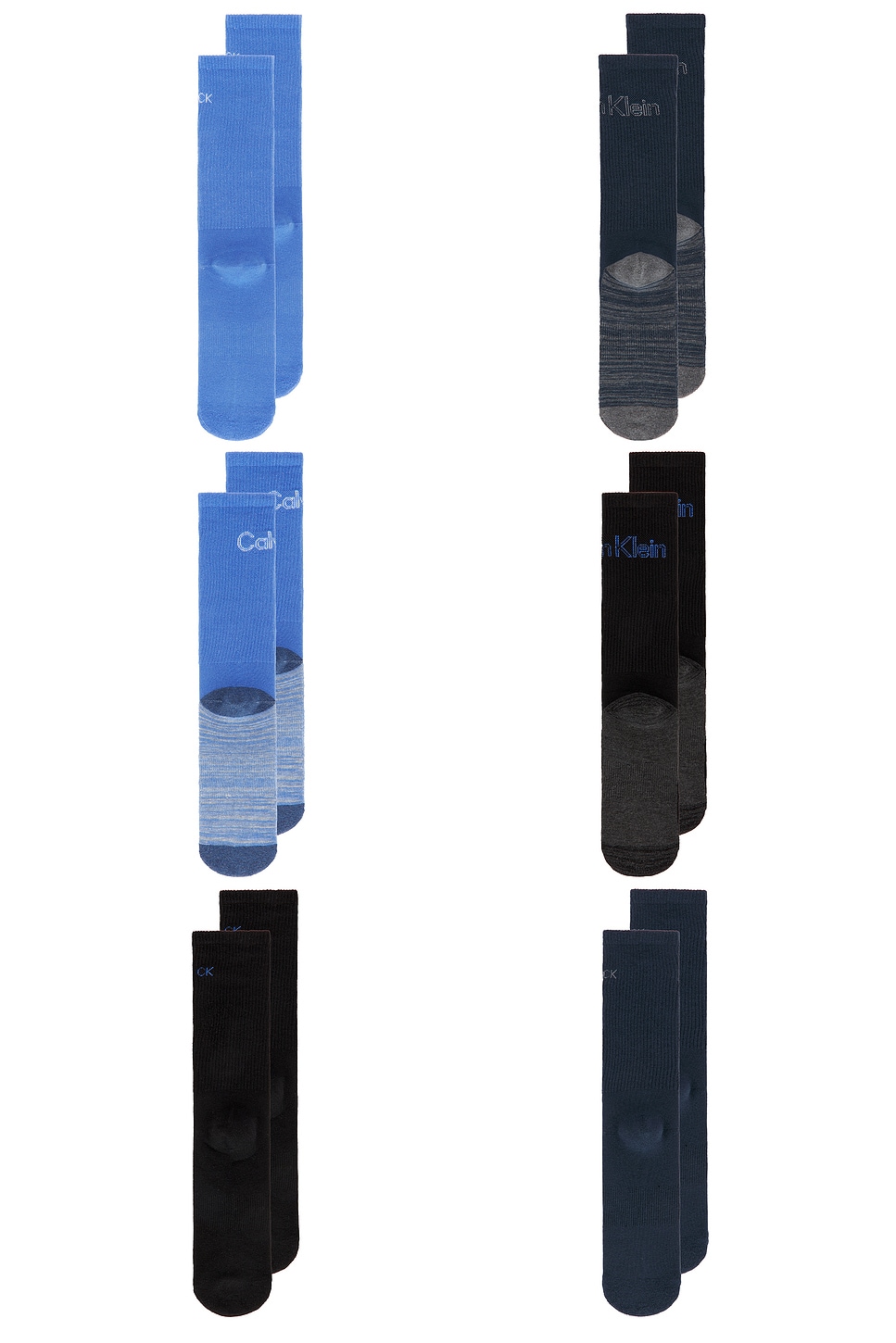 6 Pack Recycled Poly Cushion Crew Socks - Thumbnail 4