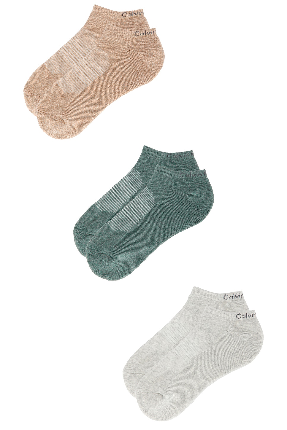 3 Pack Cushion Recycled No Show Socks - Thumbnail 3