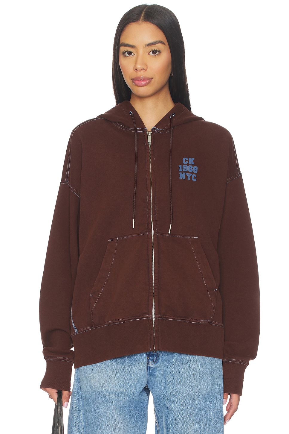 Washed Premium Vintage Logo Zip Hoodie - thumbnail 3