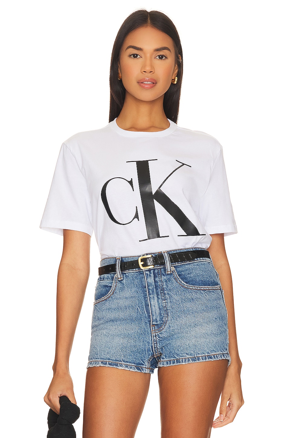 Calvin Klein Logo Tee White | Monogram REVOLVE Brilliant in