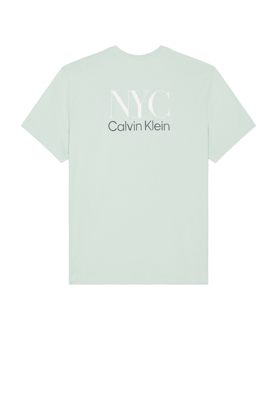 Calvin Klein Embroidered Nyc Back Crewneck Tee in Harbor