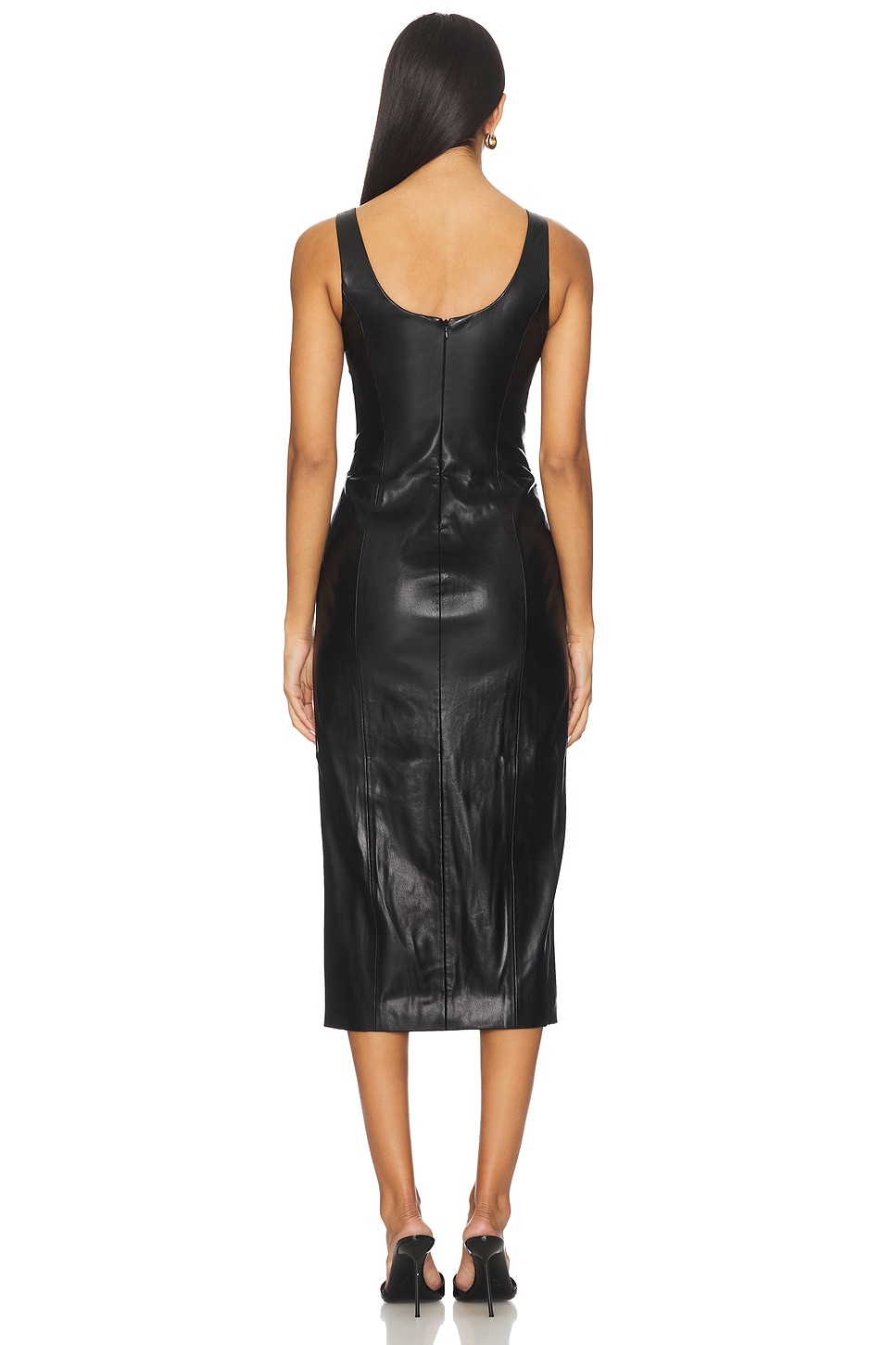 green emerald velvet dress Faux-Leather Wrap Dress – New York & Company