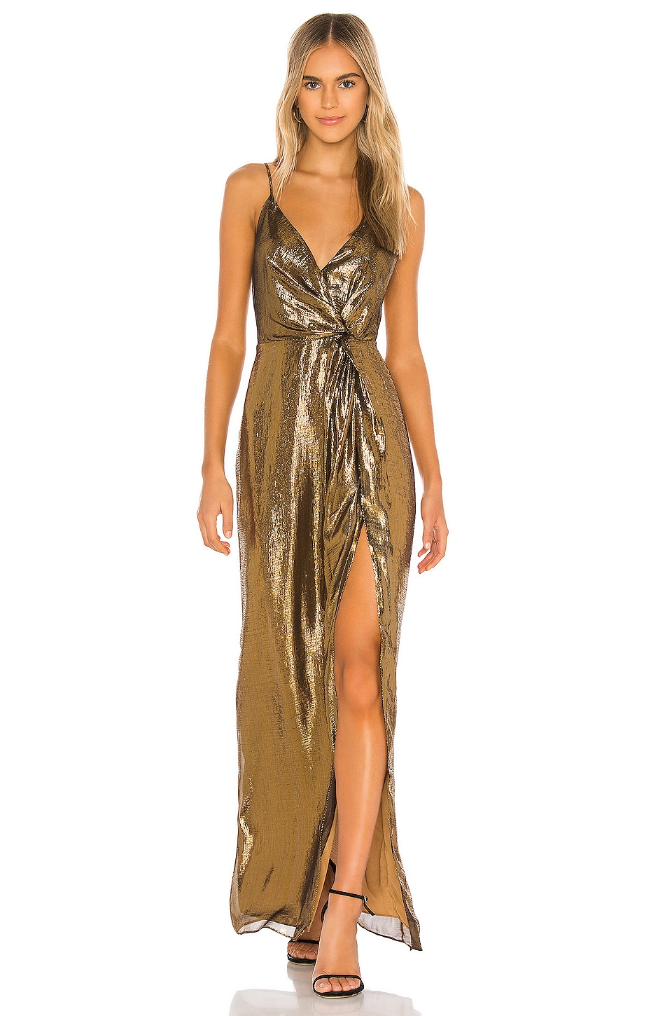 gold lame gown