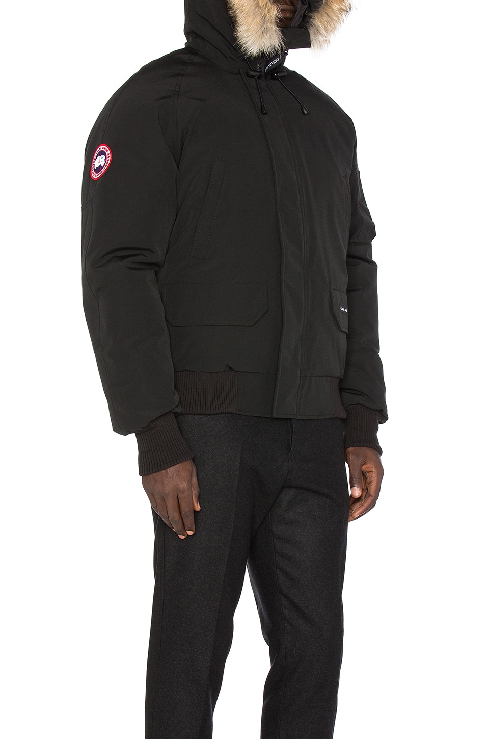 Canada Goose jackets outlet store - Canada Goose Chilliwack Coyote Fur Trim Bomber in Black | REVOLVE