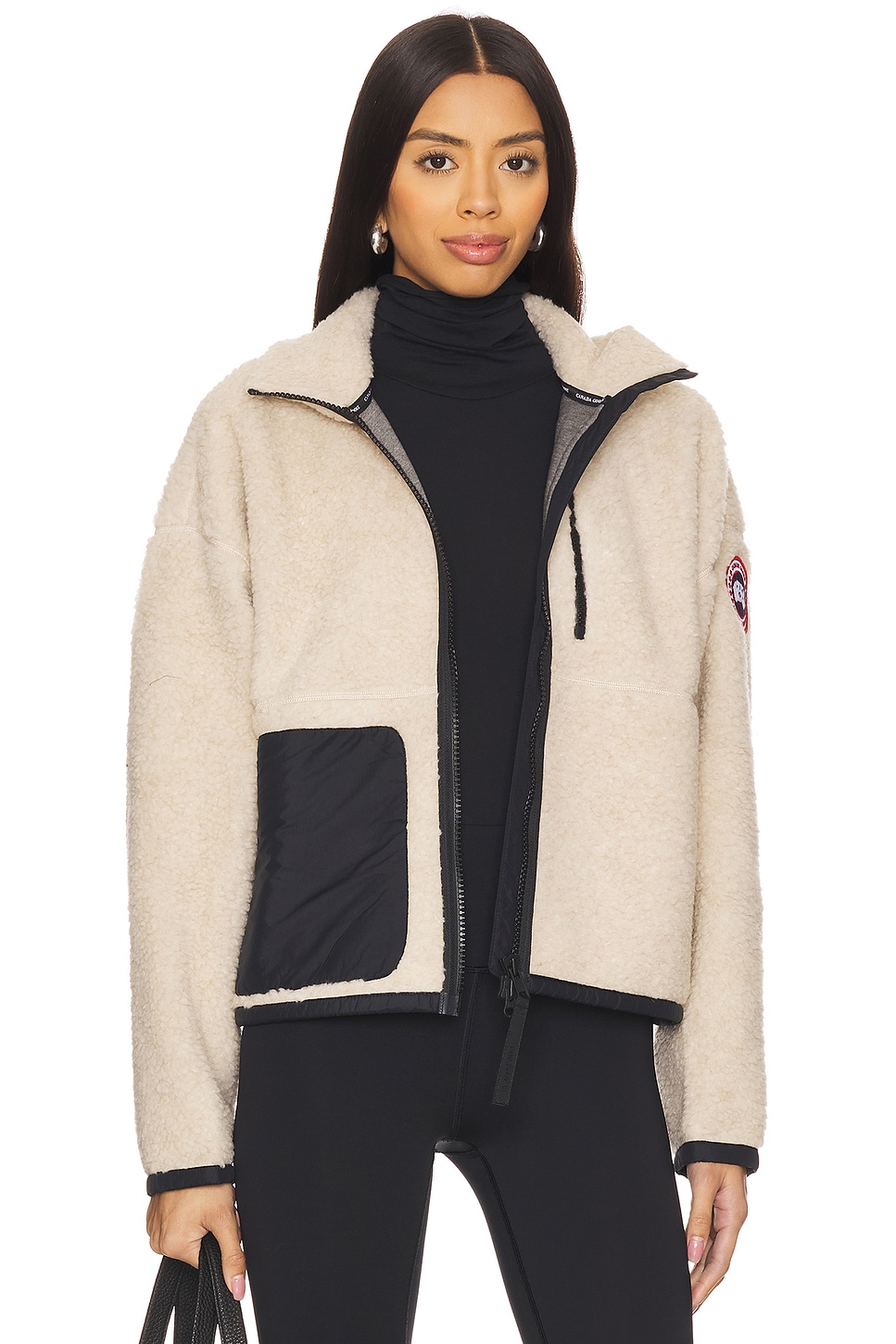 Canada Goose Simcoe Zip Up Fleece in Light Tan | REVOLVE