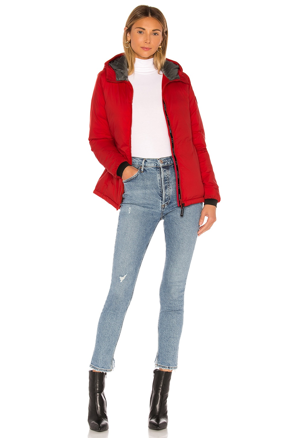 Canada Goose Camp Hoody Jacket in Red REVOLVE