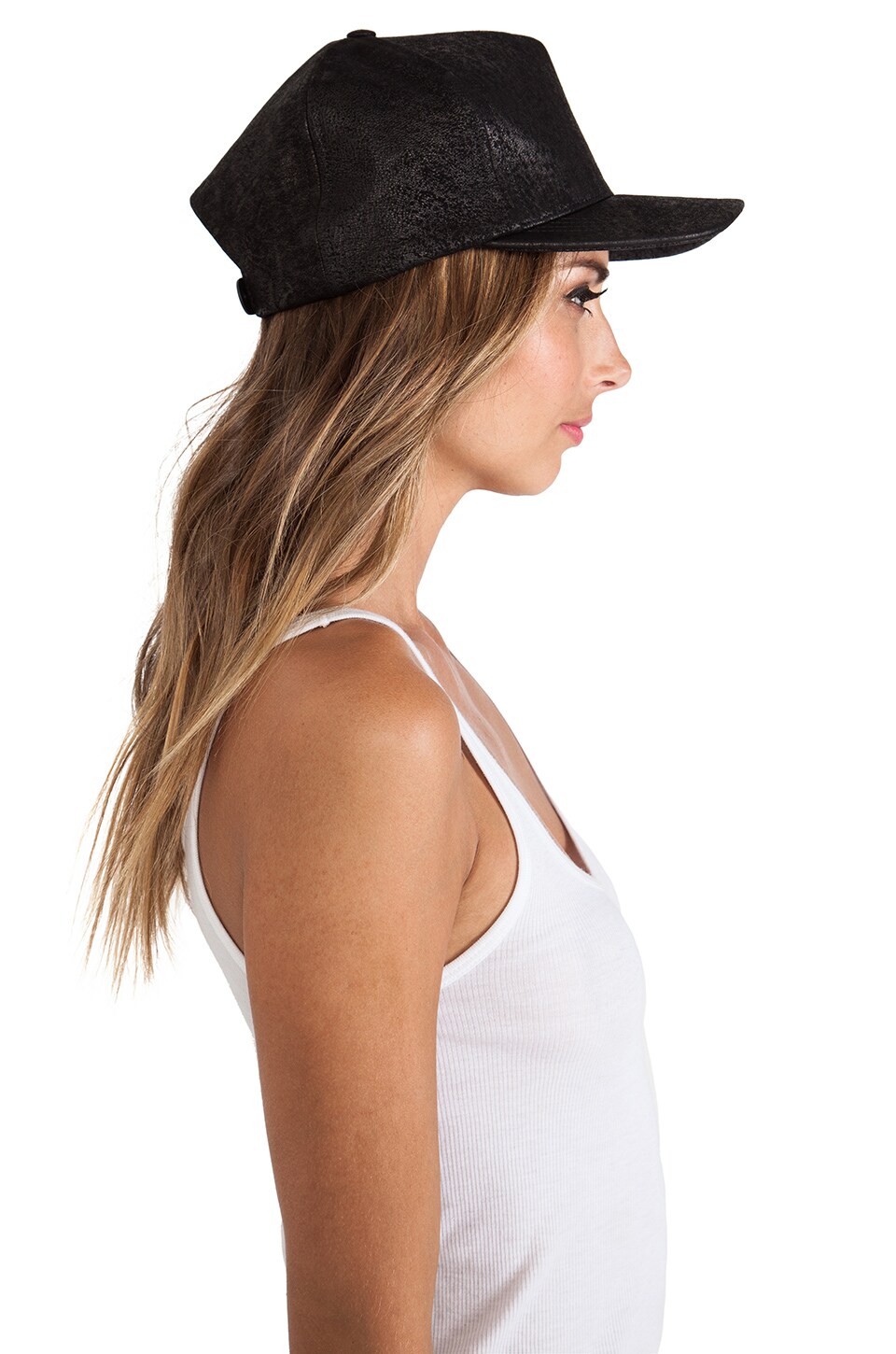 Cast of Vices Leather Hat in Stone Wash Pewter