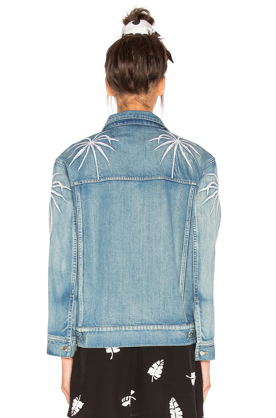 CAPULET Palma Embroidered Denim Jacket in Washed Denim | ModeSens