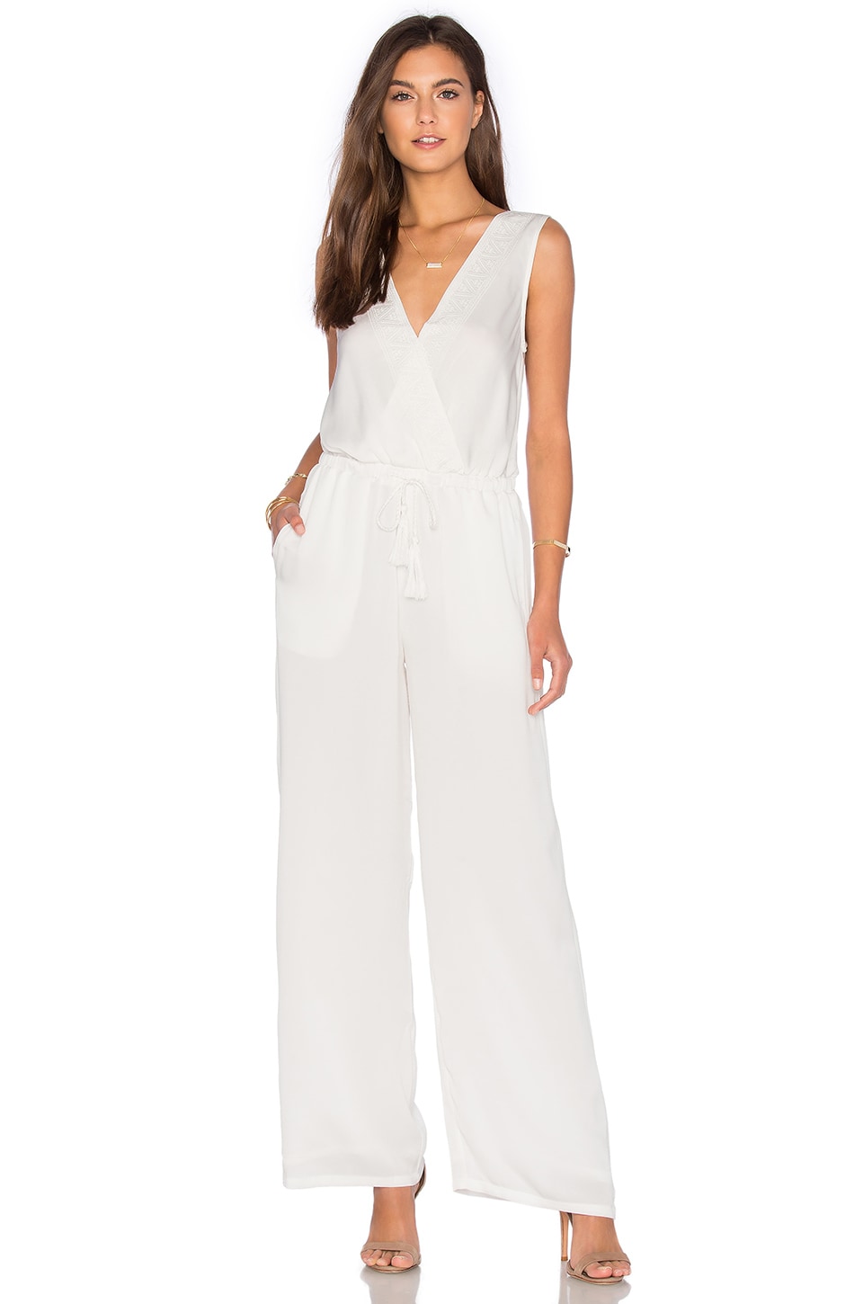 Capulet Cross Front Jumpsuit in White Embroidered | REVOLVE
