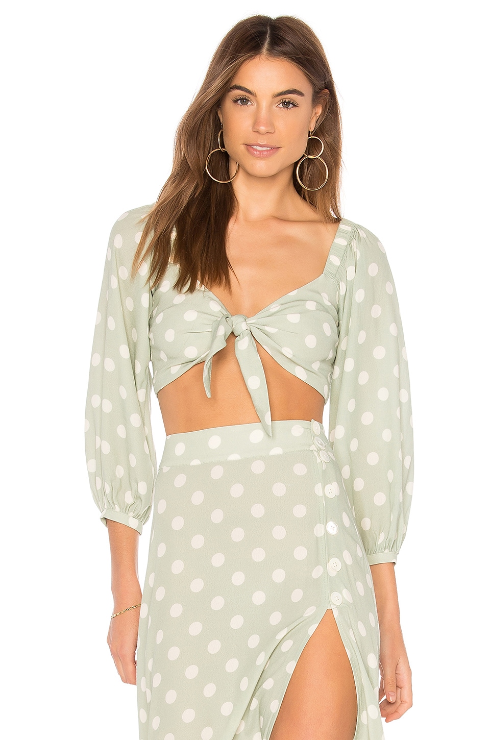 revolve polka dot top