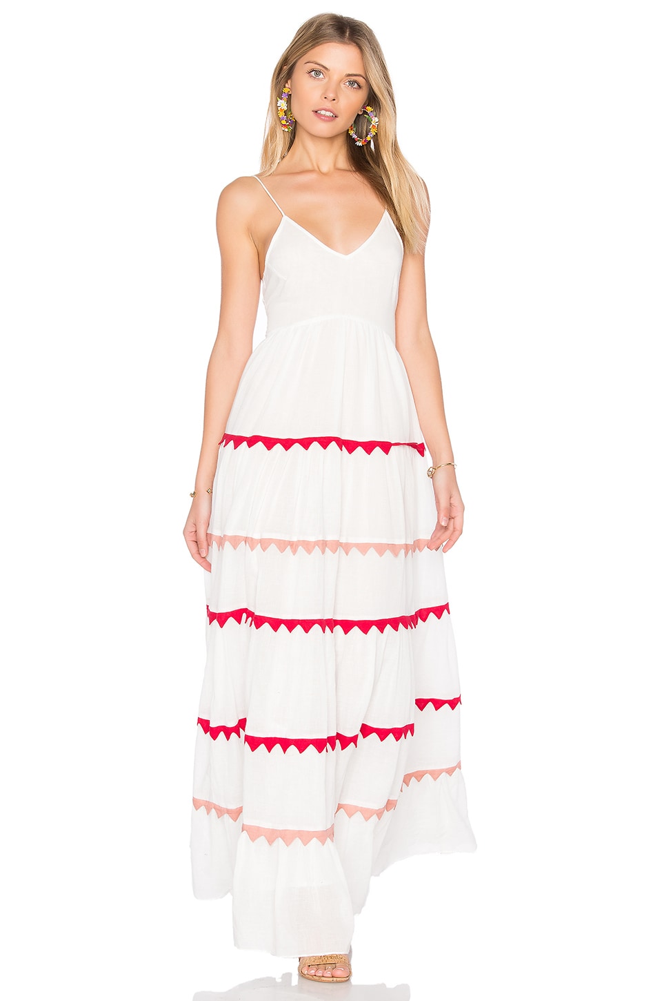 Carolina K Marieta Dress in White & Red