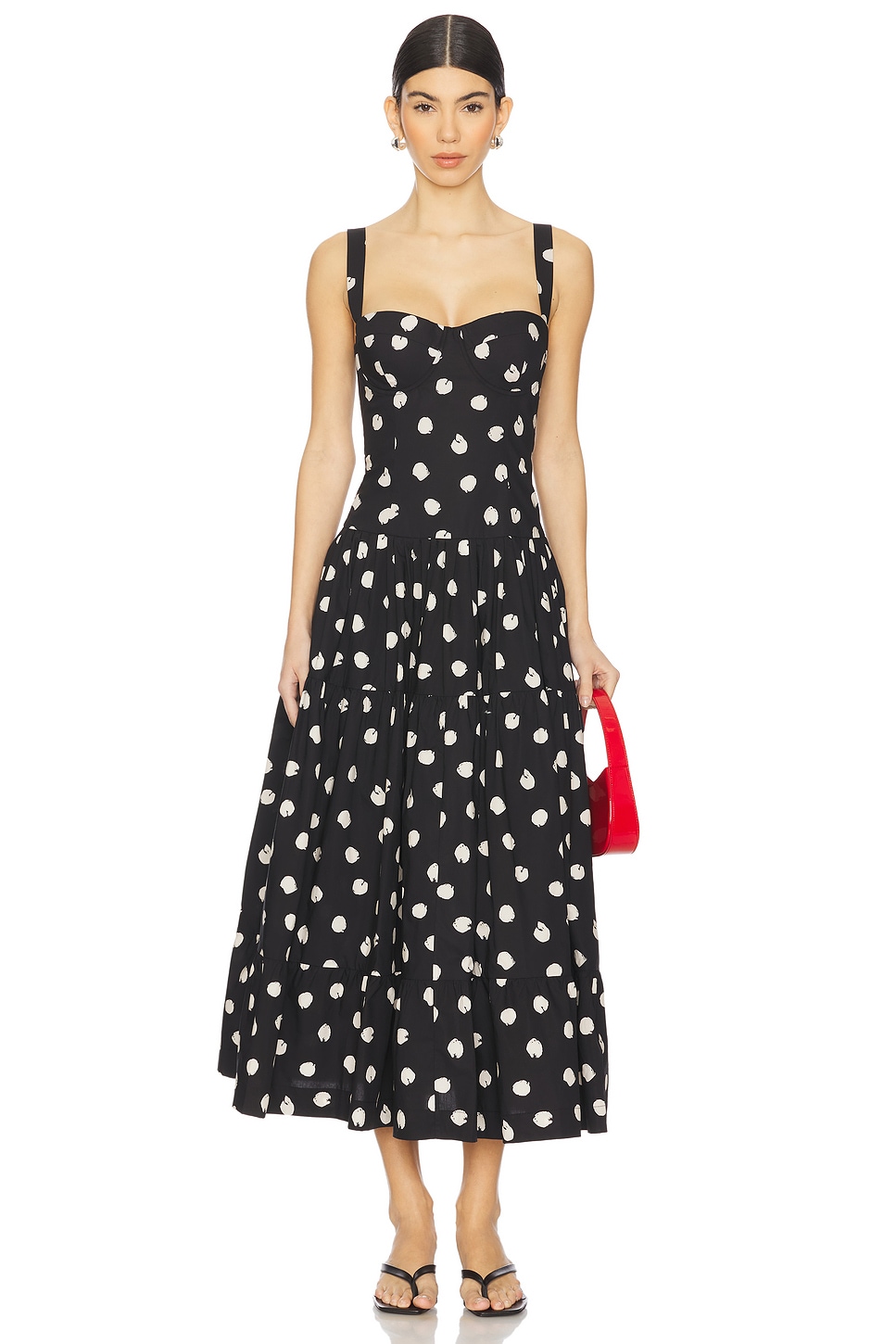 cara cara santiago midi dress Santiago tiered floral-print cotton-poplin midi dress - blue