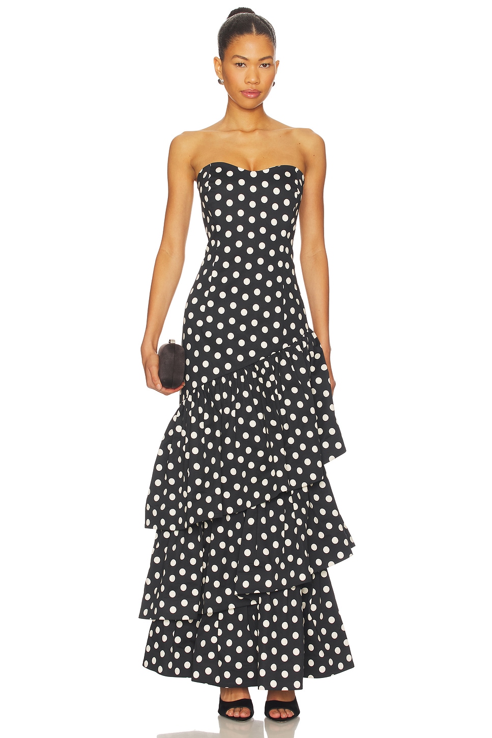 midi black dress a line Berylove Women Black Formal Dress A Line V-Neck Midi Dress with Slit
