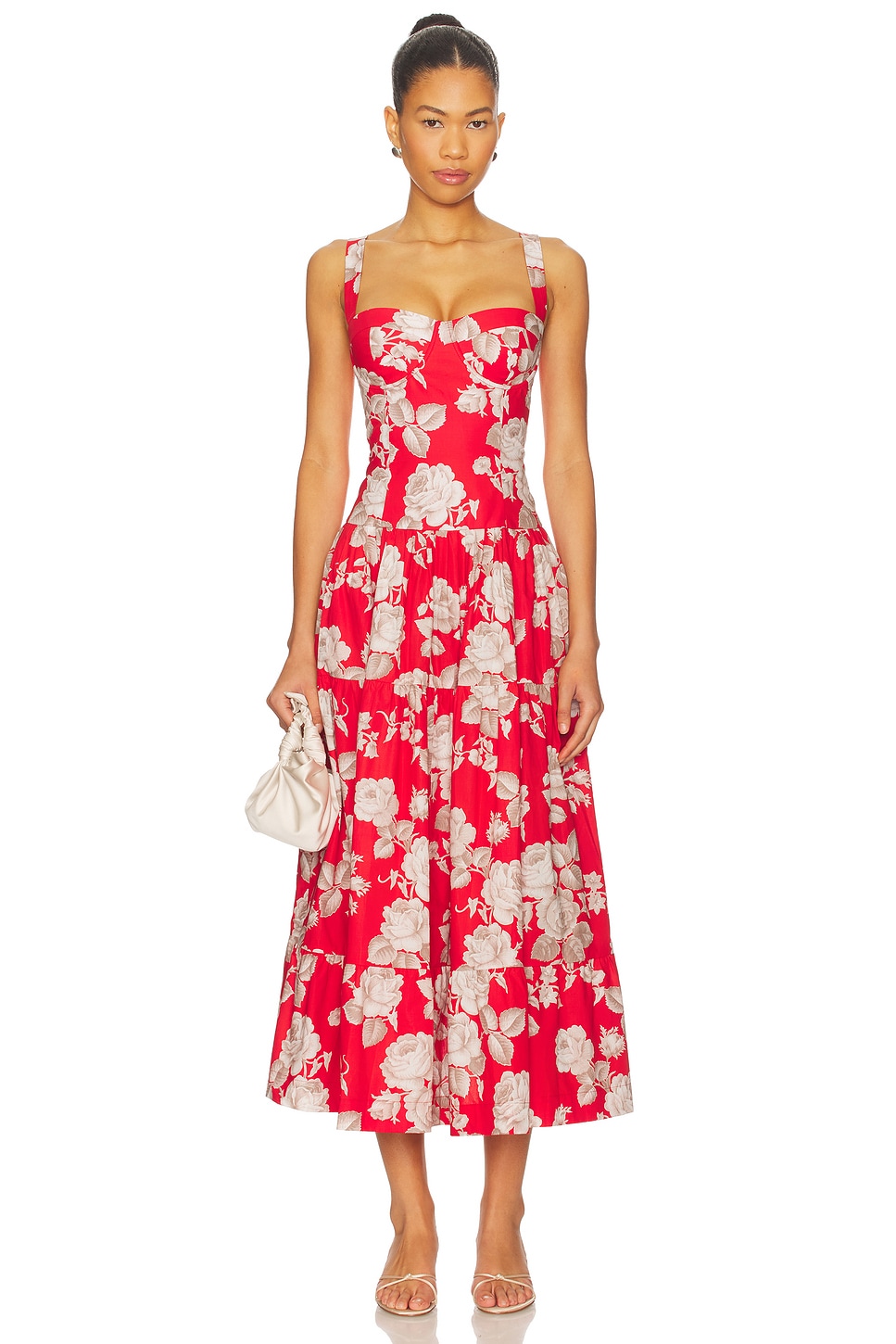 Cara Cara Santiago Midi Dress in Red - Size 12