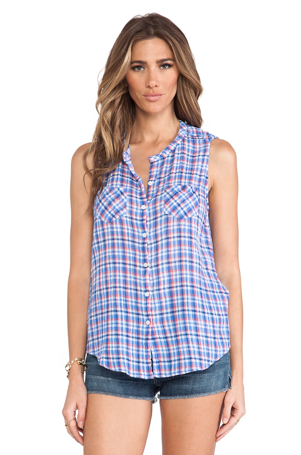Sleeveless shirt. Безрукавки в клетку из хлопка женские 500 рублей.