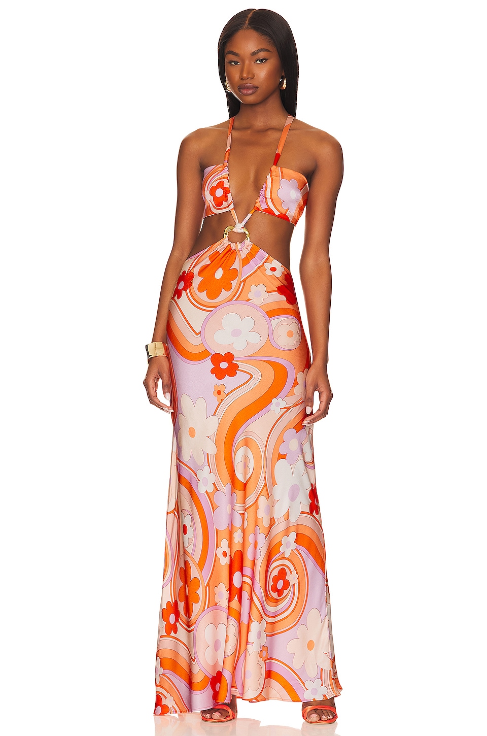 CIN CIN Galaxy Maxi Dress in Orange REVOLVE