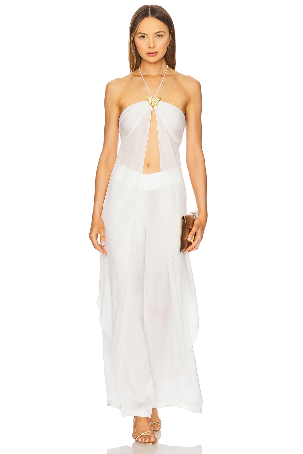 Coral Orchid Drape Top