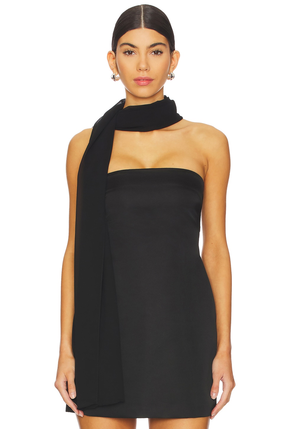 Casa Clara Tahlia Chiffon Scarf in Black | REVOLVE