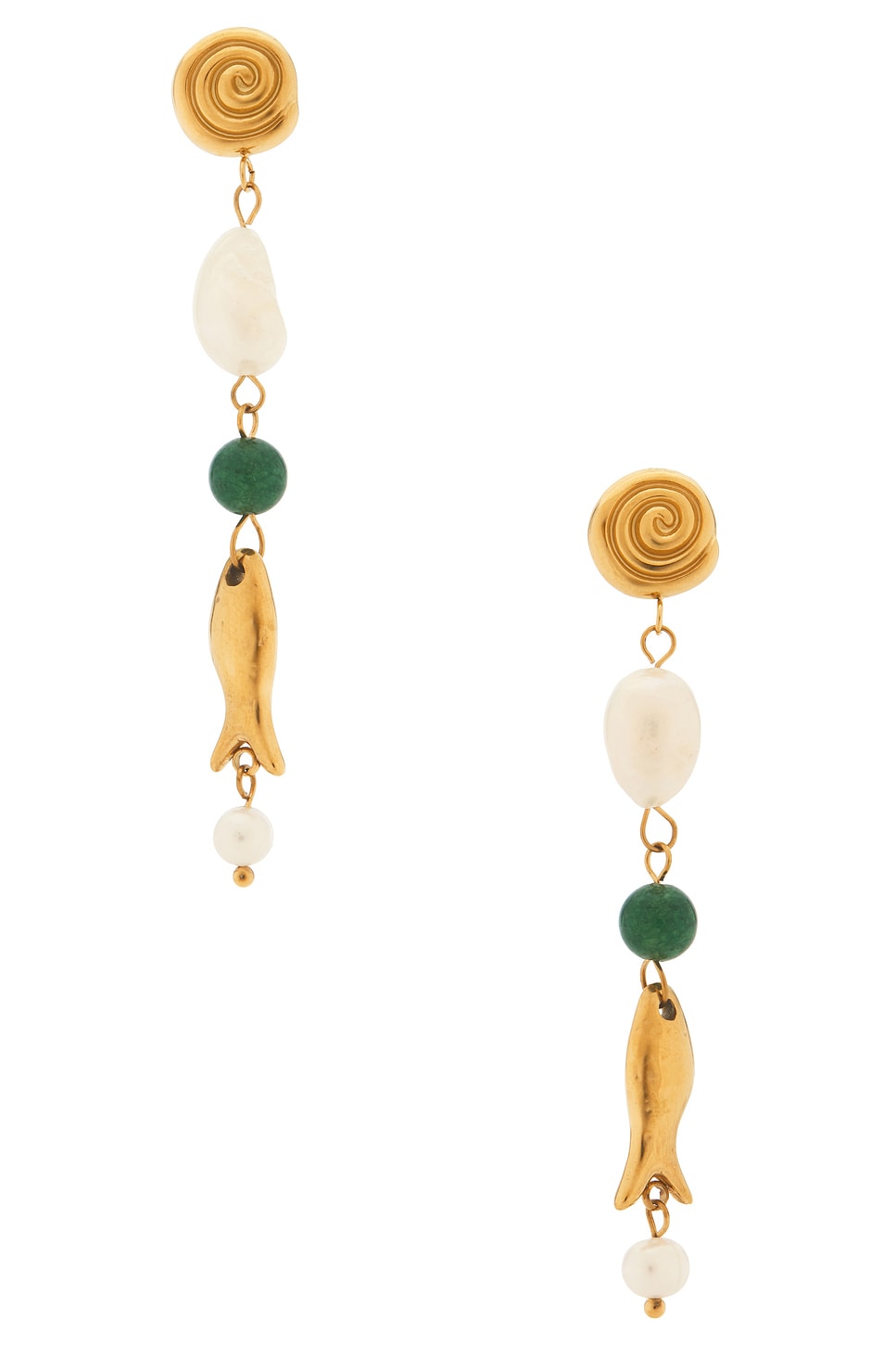 La Paz Wood And Gold Beaded Earring