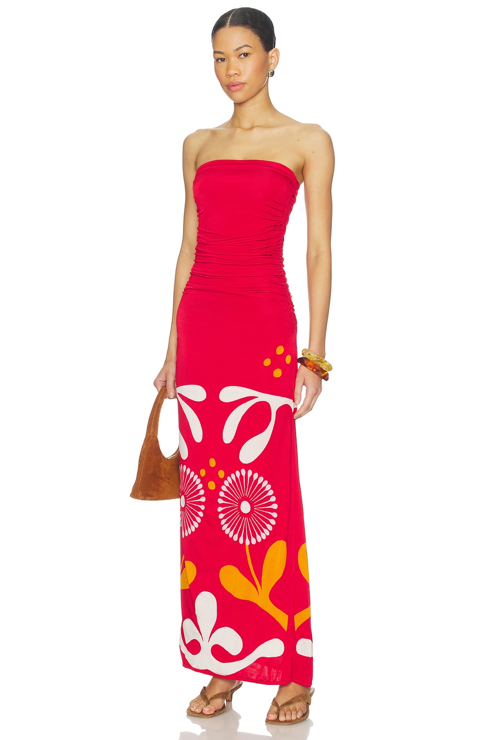cala de la cruz ornella ruched jersey maxi dress - Daphne Womens dresses